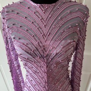 Gorgeous Lilac Sequin & Pearl Dress